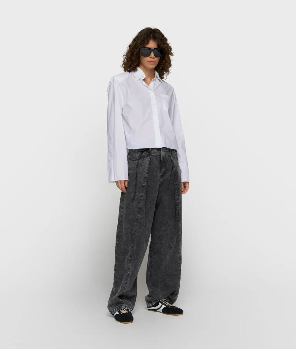 10 DAYS Cropped Bluse mit Schulterpolster