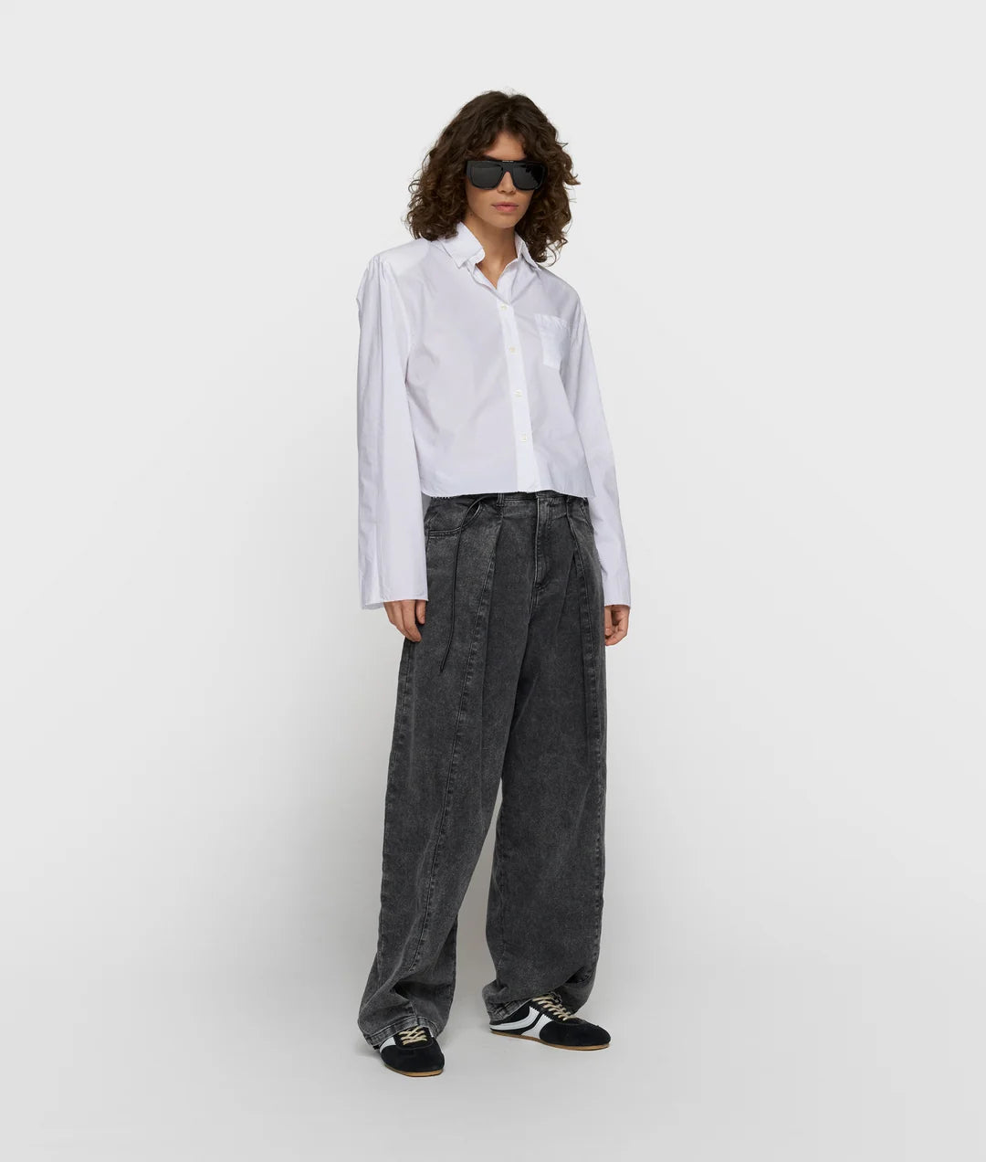 10 DAYS Cropped Bluse mit Schulterpolster
