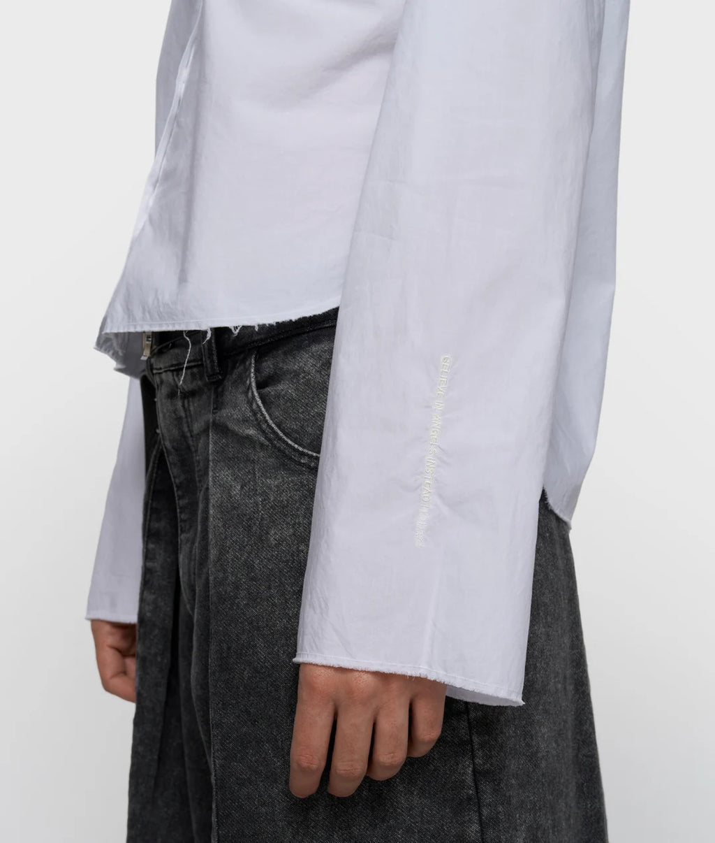 10 DAYS Cropped Bluse mit Schulterpolster