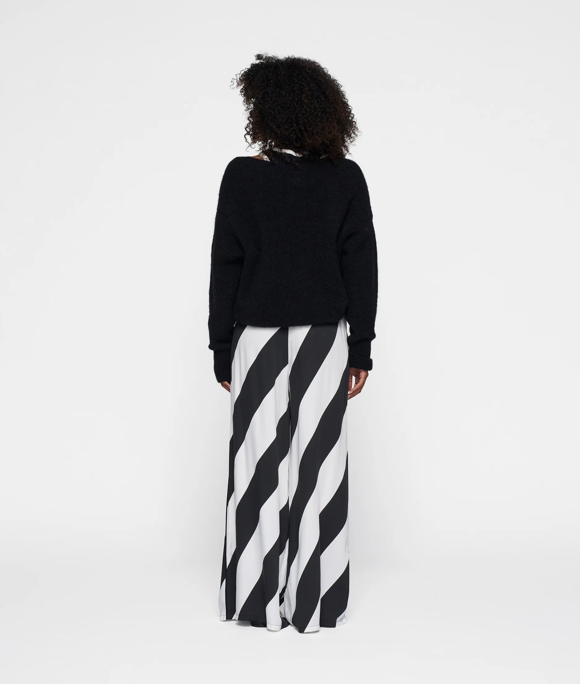 10 DAYS Wide Leg Pants Satin Stripes