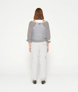 10 DAYS Pullover Thin Knit Sweater Stripe