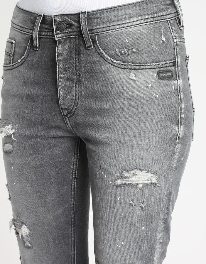 GANG  94NICA CROPPED - boyfriend fit -  grey extra destroyed