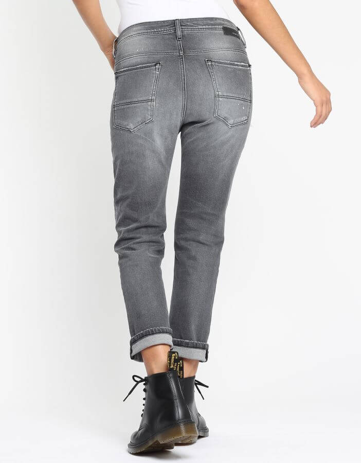 GANG  94NICA CROPPED - boyfriend fit -  grey extra destroyed