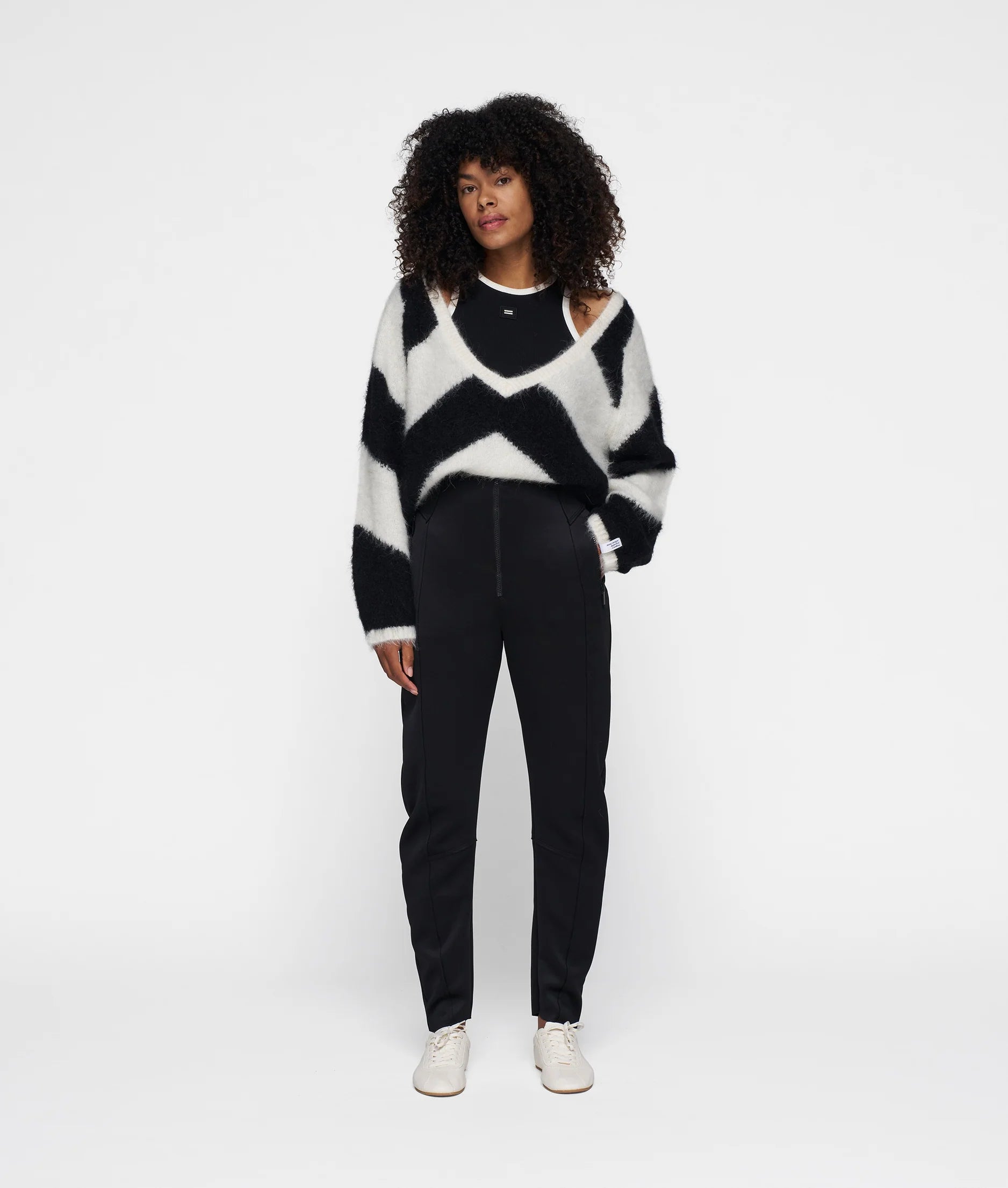 10 DAYS Soft-Neck Sweater Stripe