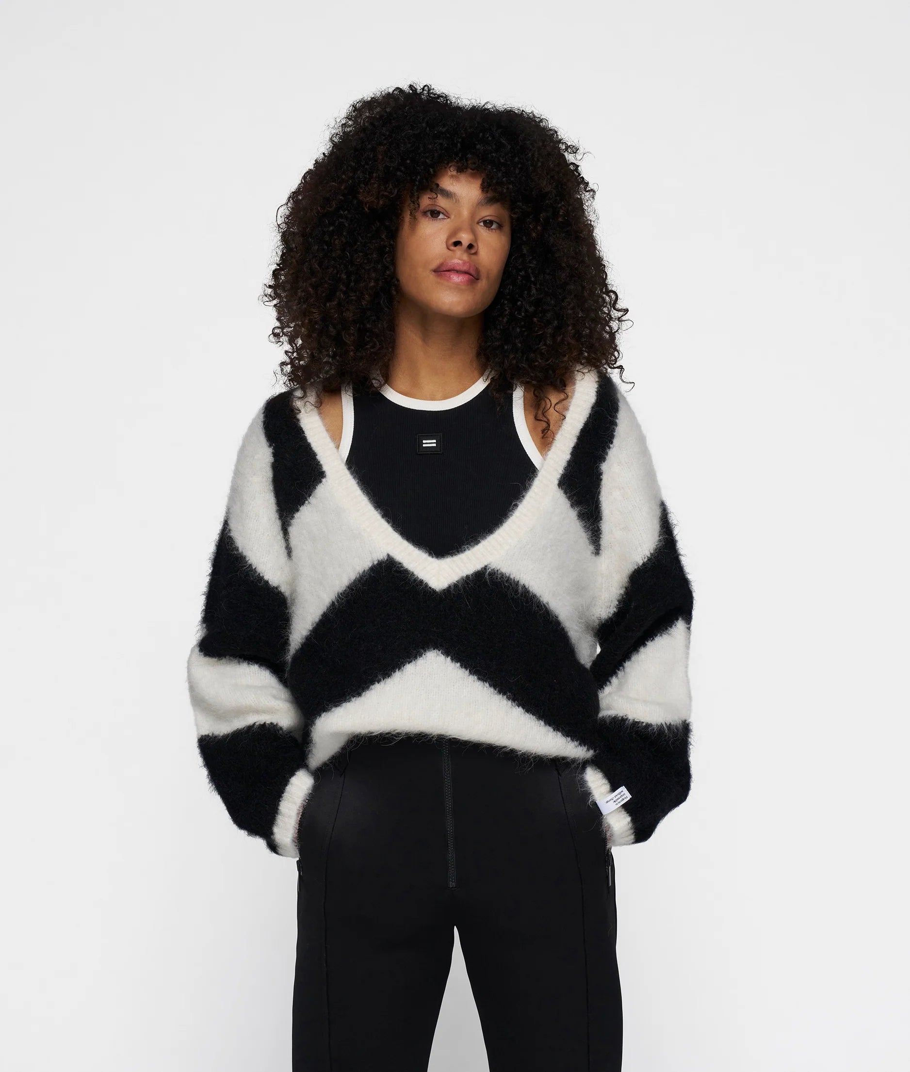 10 DAYS Soft-Neck Sweater Stripe