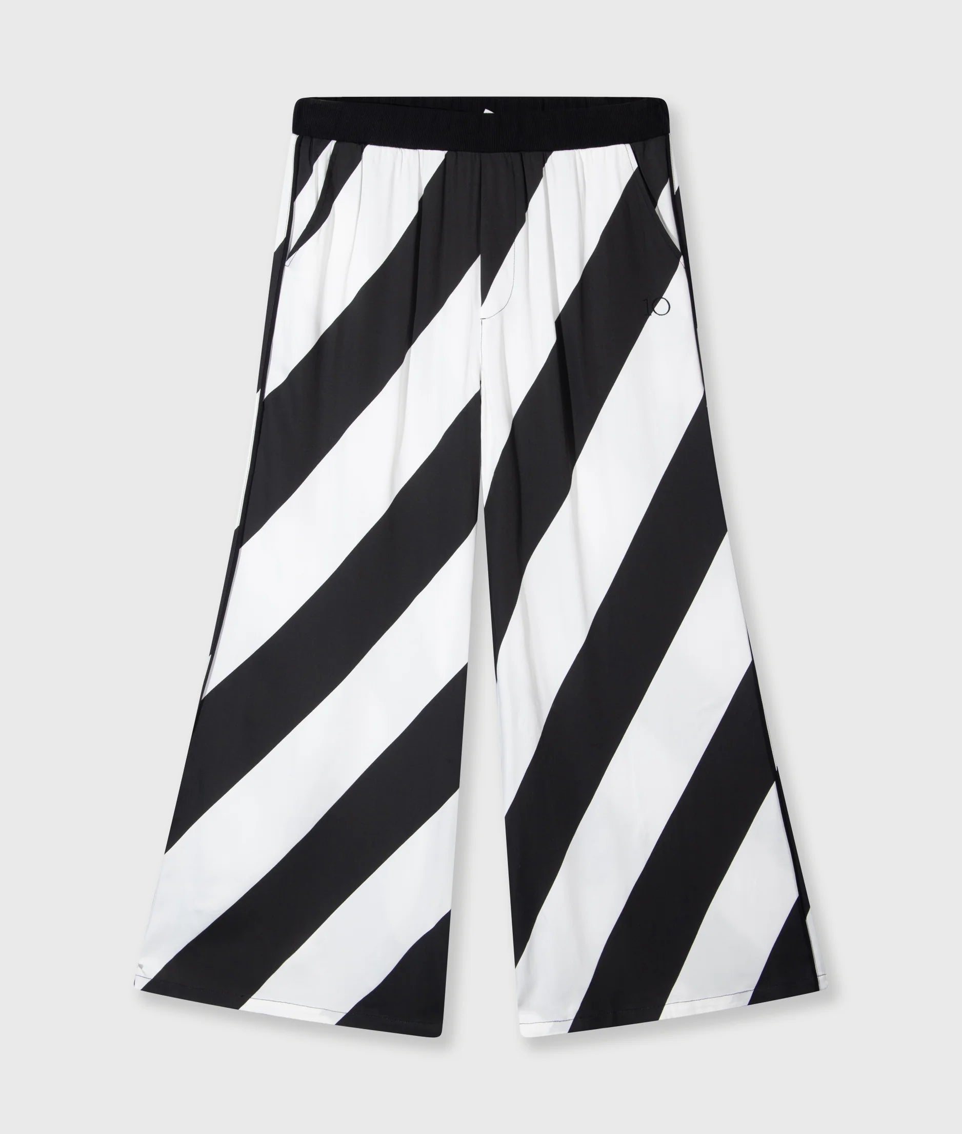 10 DAYS Wide Leg Pants Satin Stripes