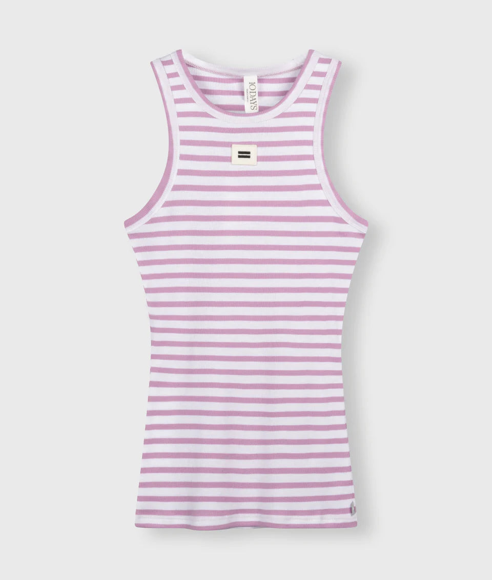 10 DAYS Tank Top Rib Stripes ecru/violet