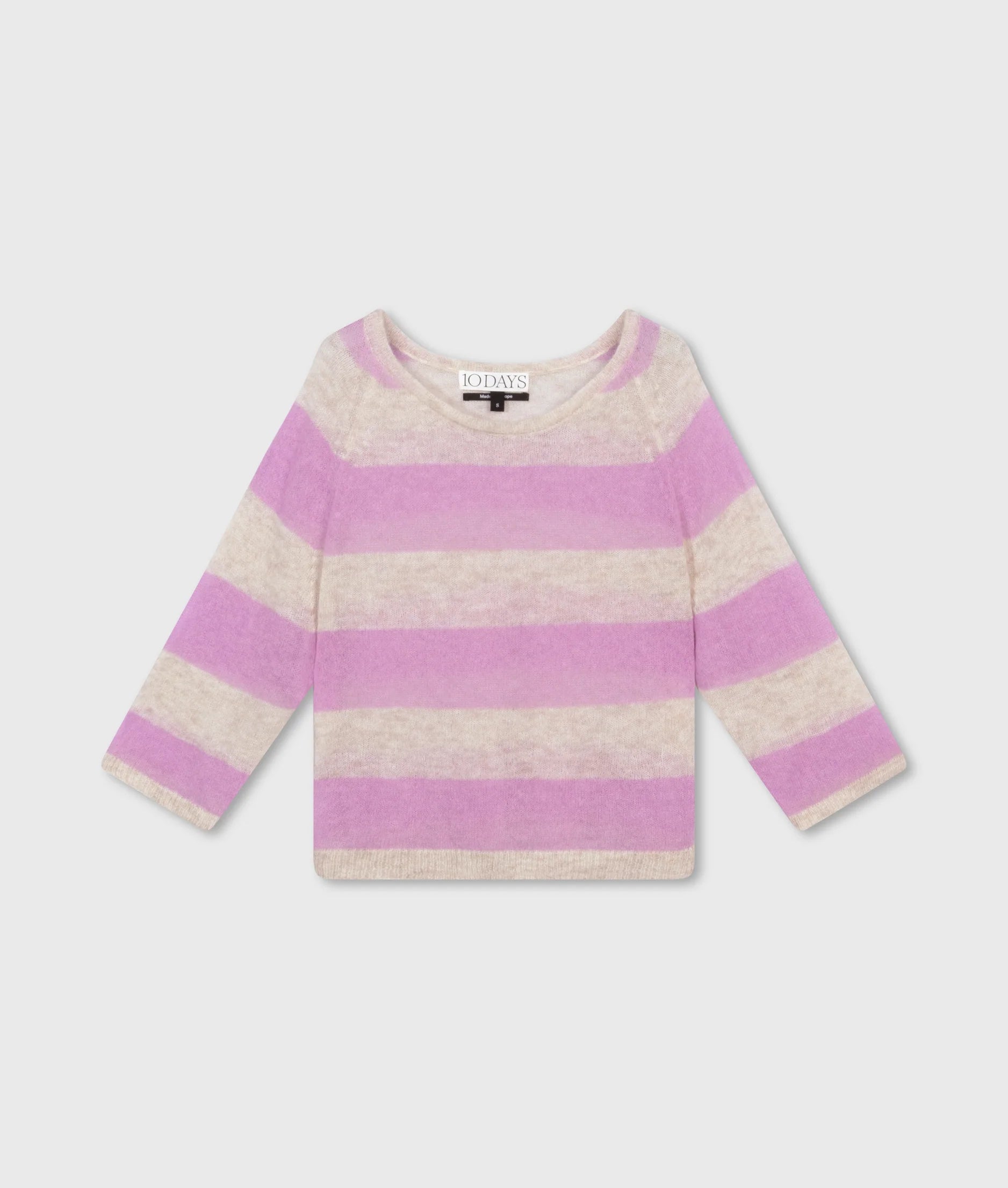 10 DAYS Sweater Thin Knit Stripes safari/violet