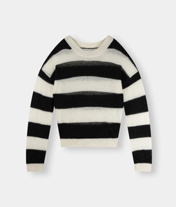 10 DAYS Pullover Thin Knit Sweater Block Stripe