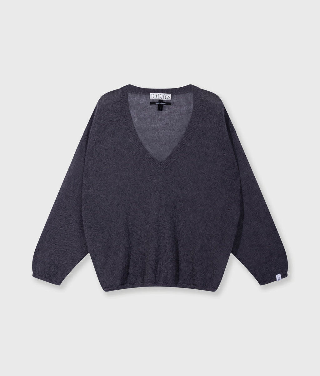 10 DAYS Dünner Strickpullover mit V-Ausschnitt