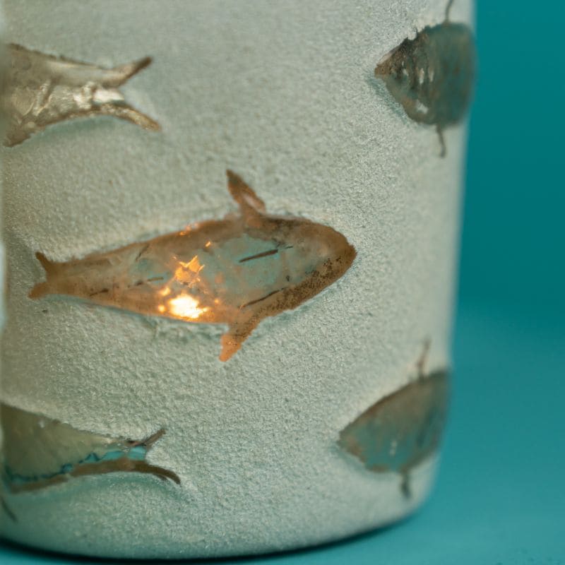 WERNER VOSS Windlicht Fish Silver 12,5x12,5 cm