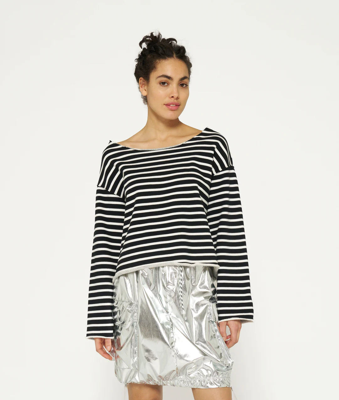 10 DAYS Sweater Boat Neck Sweater Stripes