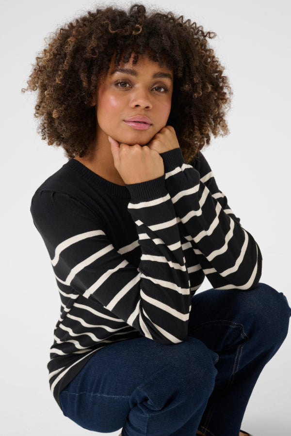 CULTURE Pullover Annemette black/whitecap