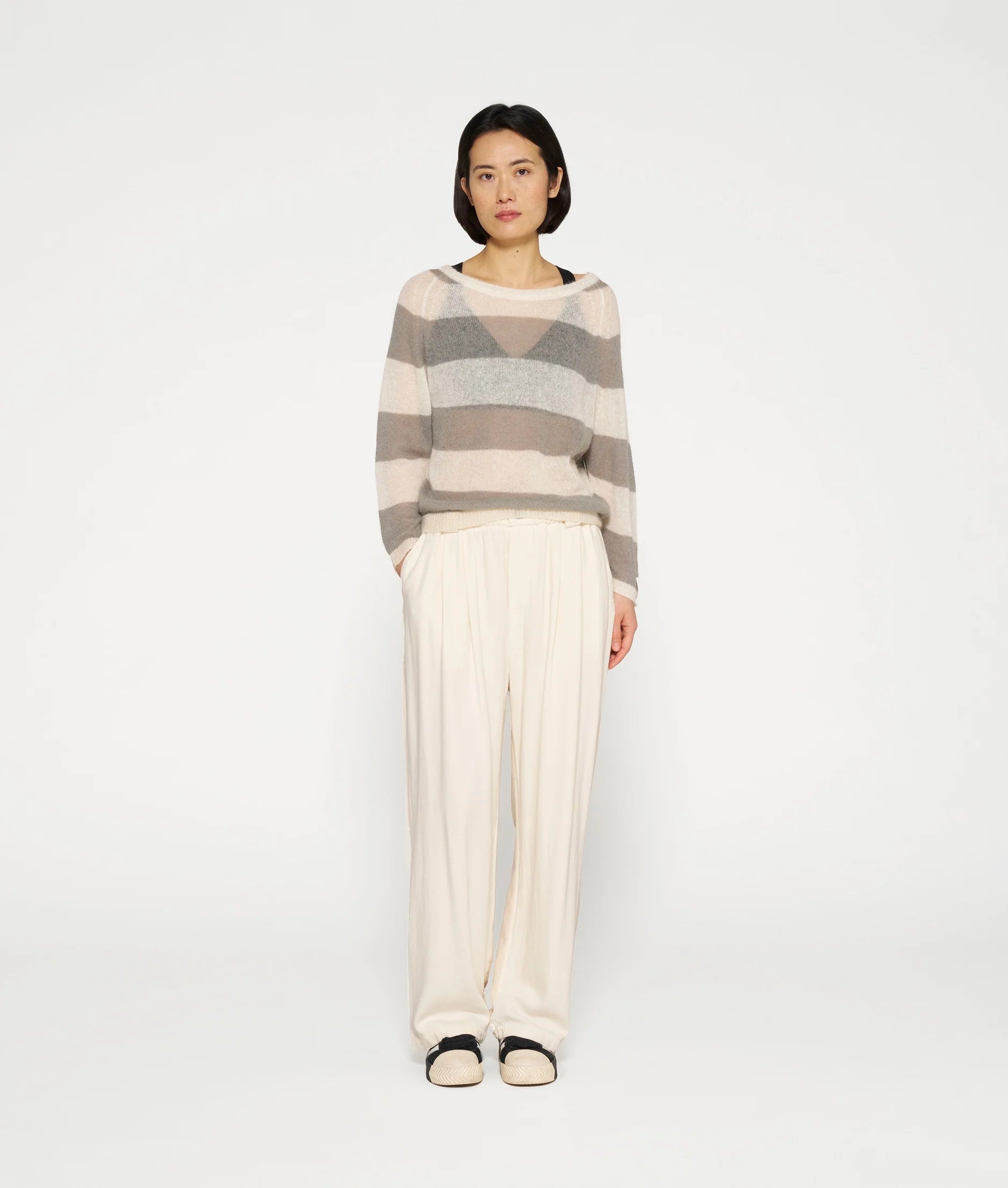10 DAYS Thin Knit Sweater Stripes