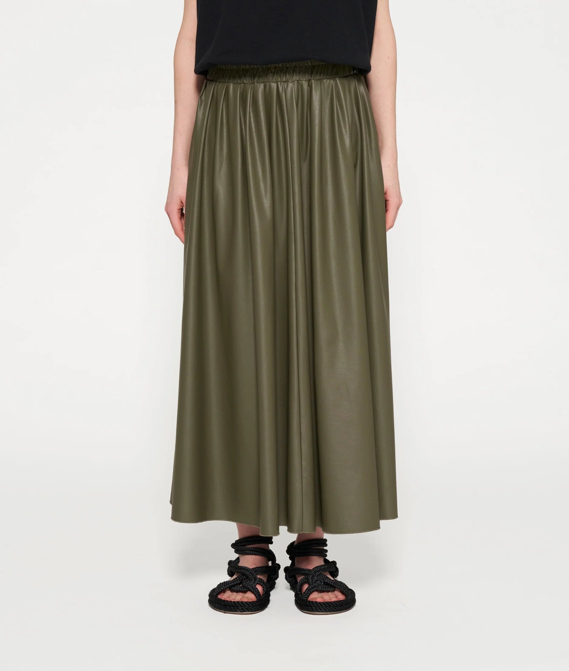 10 DAYS Leather Look Pleated Skirt in 2 Farben