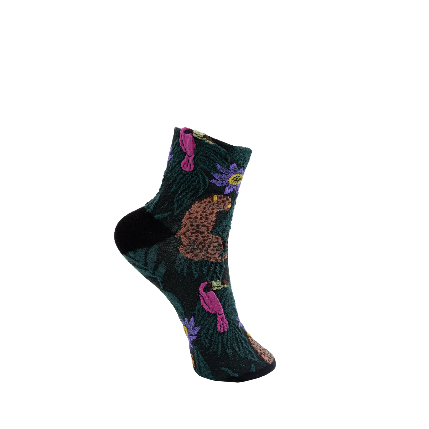 Black Colour Tier-Socke Elke