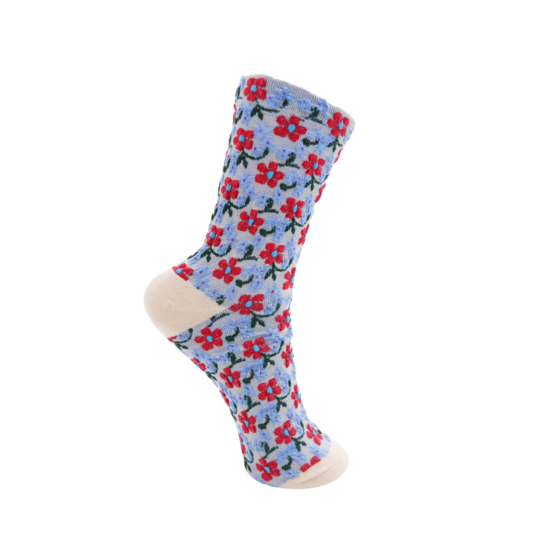 Black Colour Blumen Socken Luana