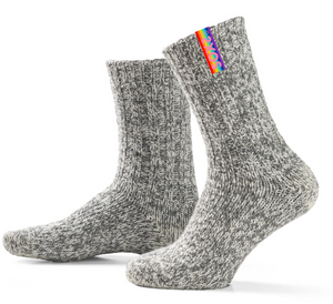 SOXS.CO Wollsocken mittelhoch grau rainbow