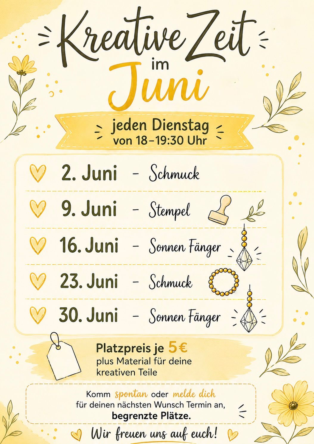 Kreative Dienstage im Juni