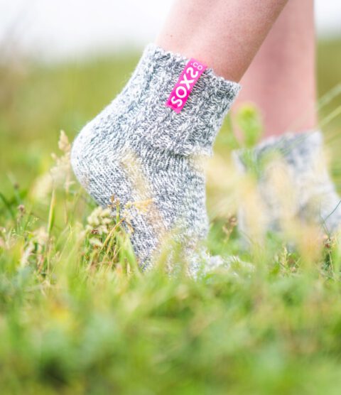 SOXS.CO Wollsocken kurz grau bubble gum
