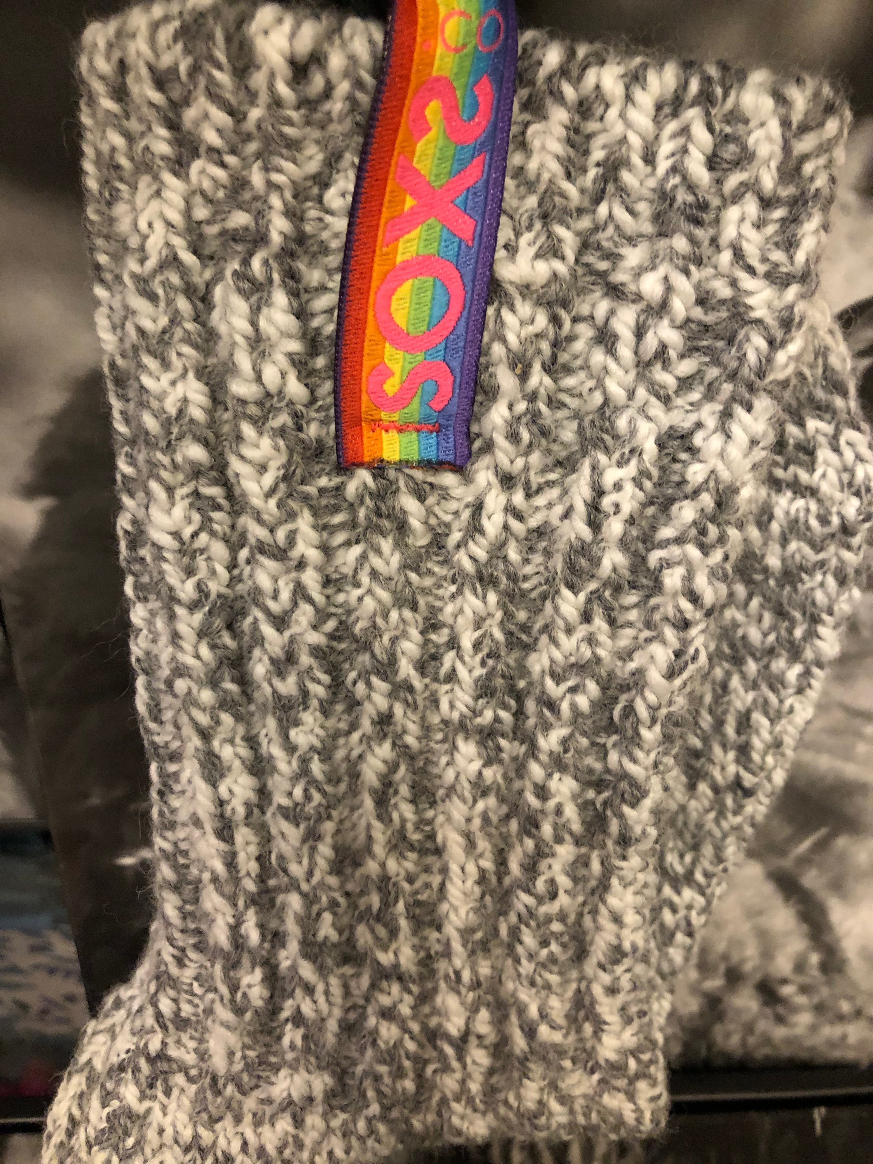 SOXS.CO Wollsocken mittelhoch grau rainbow