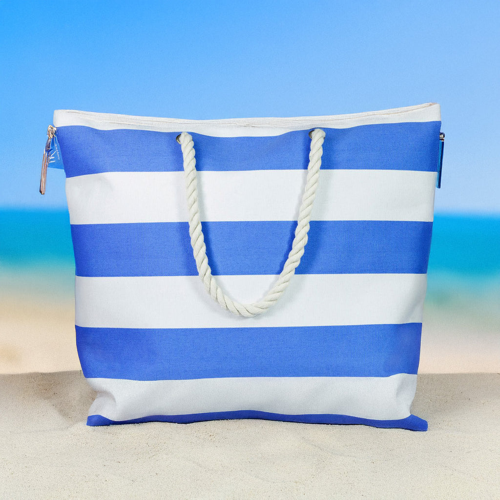 INIS Strandtasche blau weiß gestreift