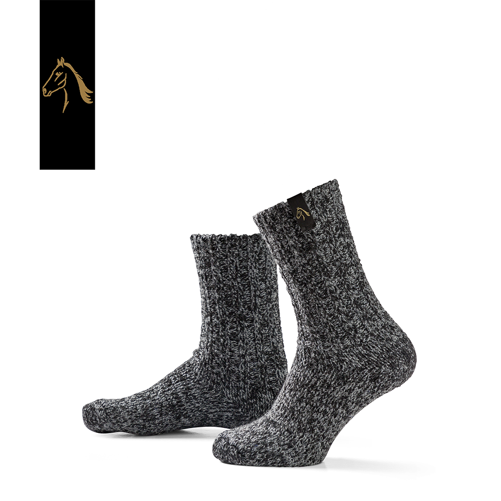 SOXS.CO dunkelgraue Wollsocken mittelhoch Pferd black beauty