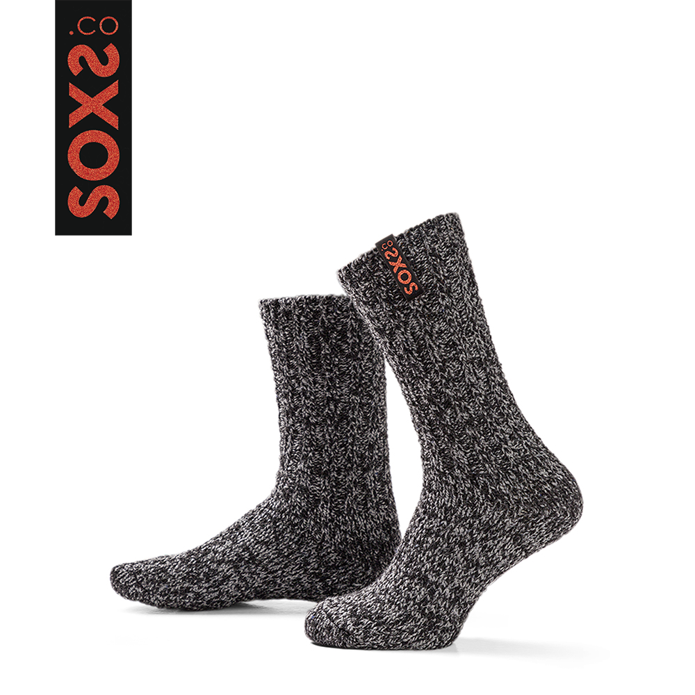 SOXS.CO Dunkelgraue Wollsocken, mittelhoch, sparkling copper