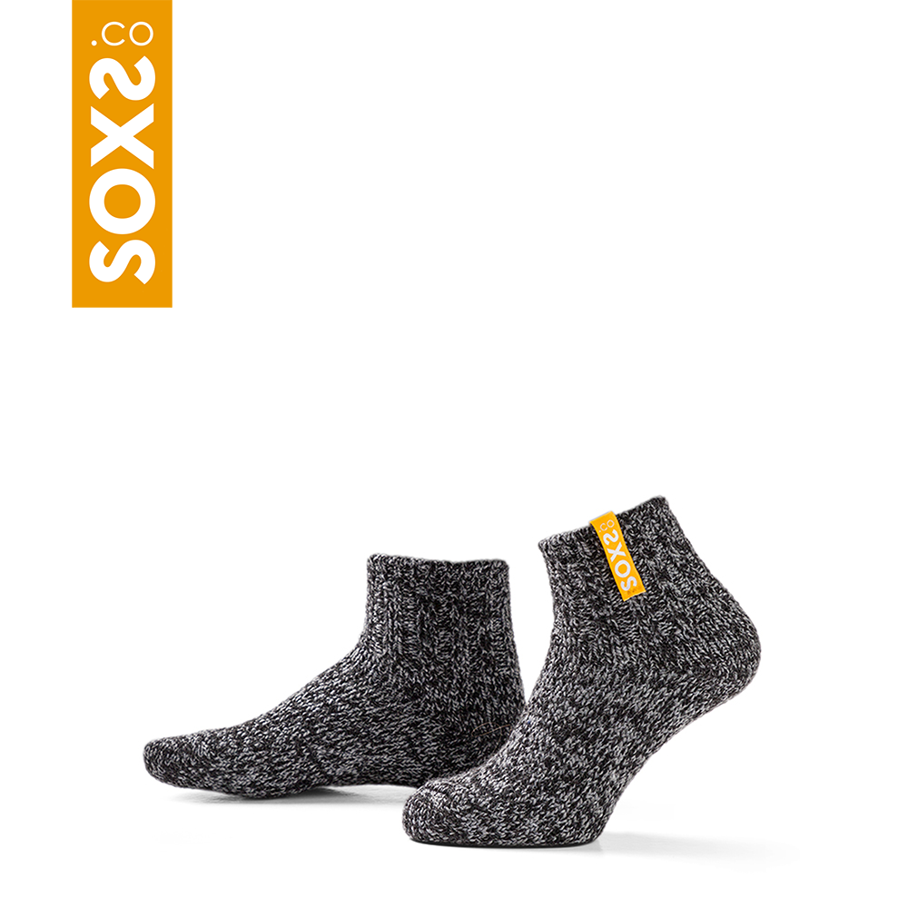 SOXS.CO Dunkelgraue Wollsocken, niedrig, golden Earth