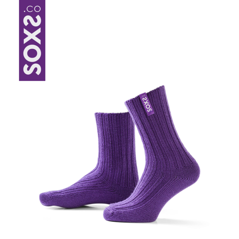 SOXS.CO Purple Wollsocken, mittelhoch, Streetwear , royal purple
