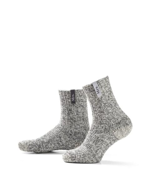 SOXS.CO Wollsocken Hochzeit Mrs. & Mrs. grau mittelhoch