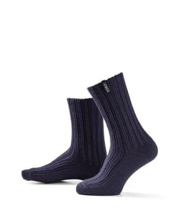 SOXS.CO Wollsocken mittelhoch blaue Wolle blue horizon