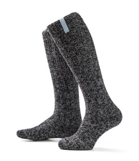 SOXS.CO Wollsocken lang und blau Porcelain Blue Knee
