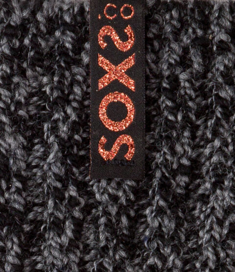 SOXS.CO Dunkelgraue Wollsocken, mittelhoch, sparkling copper