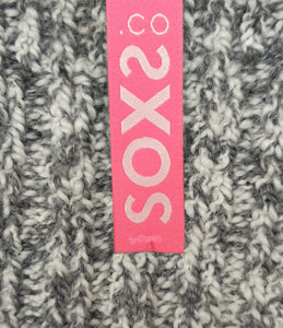 SOXS.CO Wollsocken Duo, bubble gum & jet black,  grau mittelhoch