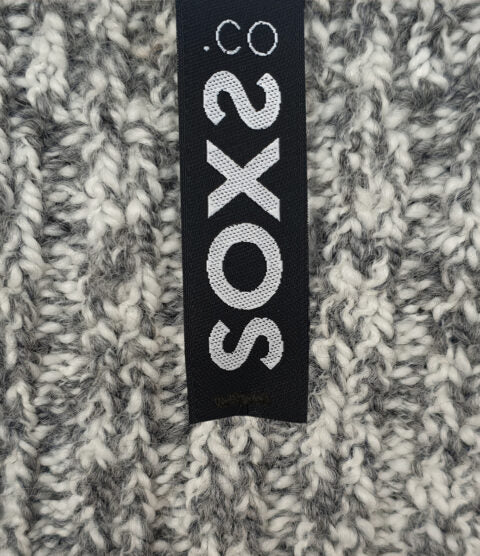 SOXS.CO Wollsocken Duo, bubble gum & jet black,  grau mittelhoch