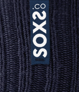 SOXS.CO Wollsocken mittelhoch blaue Wolle blue horizon