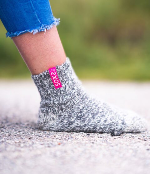 SOXS.CO Wollsocken kurz grau bubble gum