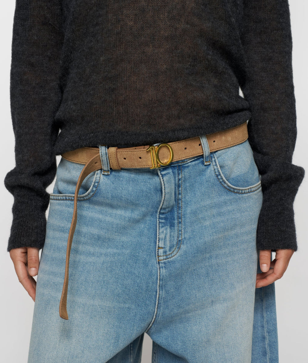 10 DAYS Monogram Belt Suede