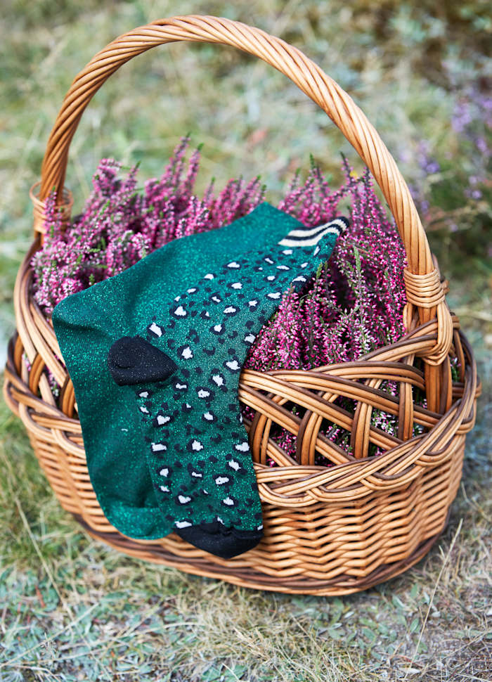 Black Colour lurex Socken