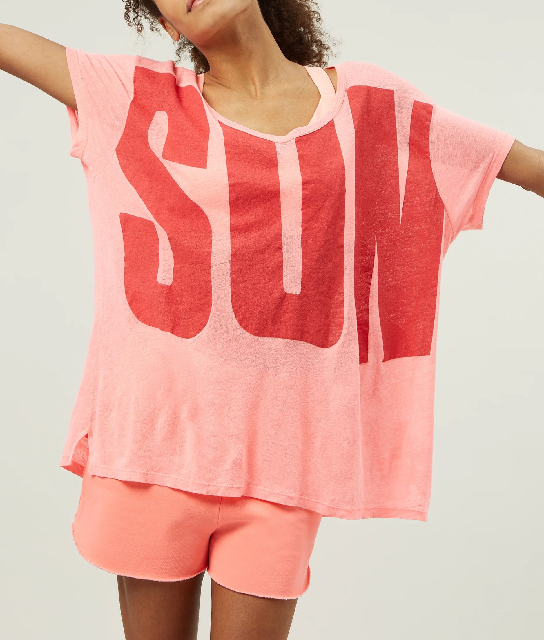 10 DAYS Loose Tee Linen Sunshine