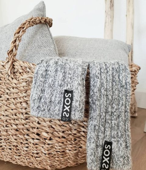 SOXS.CO Wollsocken jet black grau mittelhoch