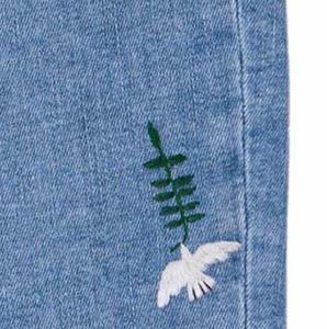 DAWN STARDUST O-Shape Soft Denim - Peace Embroidery