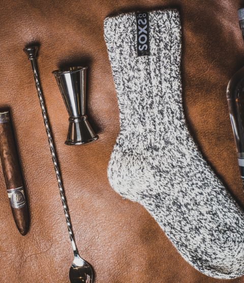SOXS.CO Wollsocken jet black grau mittelhoch