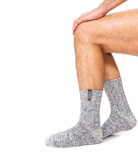 SOXS.CO Wollsocken jet black grau mittelhoch