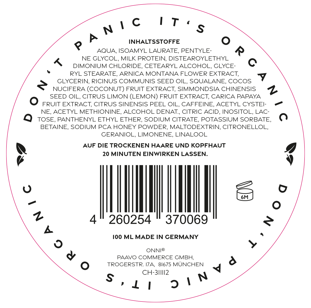 ONNI  Organic Hair Growth Mask Reisegröße 100ml