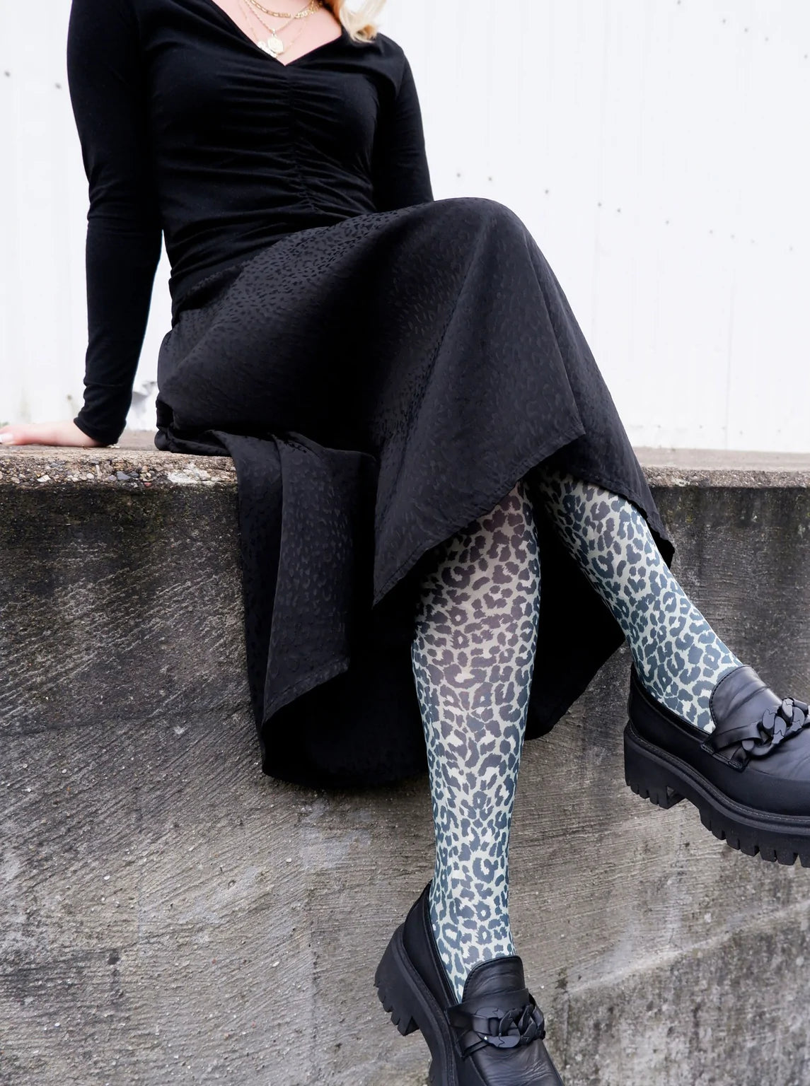 Black Colour Strumpfhose Leo