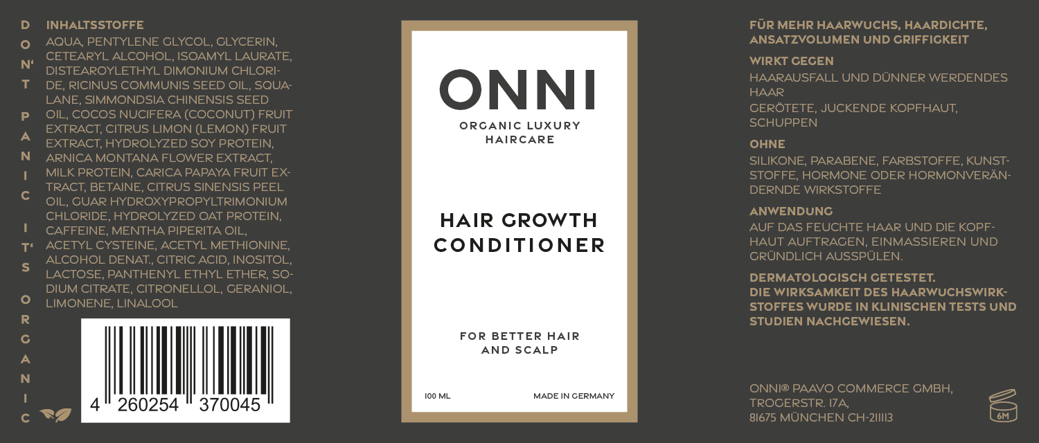 ONNI Organic Hair Growth Conditioner Reisegröße 100ml