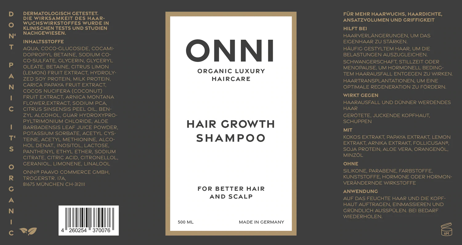 ONNI Organic Hair Growth Shampoo XL 500ml